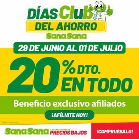 Catálogo Farmacias SanaSana | Días Club | 1/7/2022 - 1/7/2022