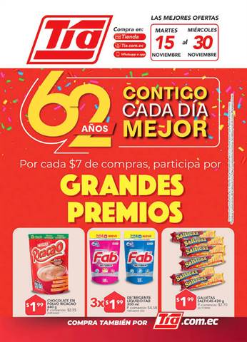 Catálogo Tia en Guayaquil | 62 AÑOS CONTIGO CADA DÍA MEJOR | 15/11/2022 - 30/11/2022