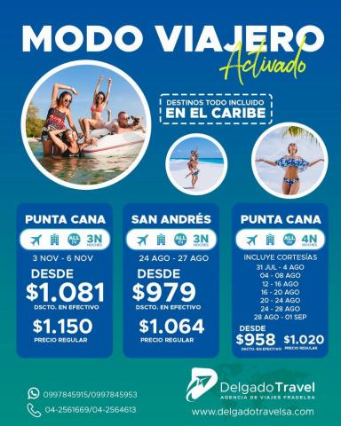 Ofertas de Viajes y Ocio en Guayaquil | Oferats Viajears Destacadas de Delgado Travel | 20/6/2022 - 30/6/2022