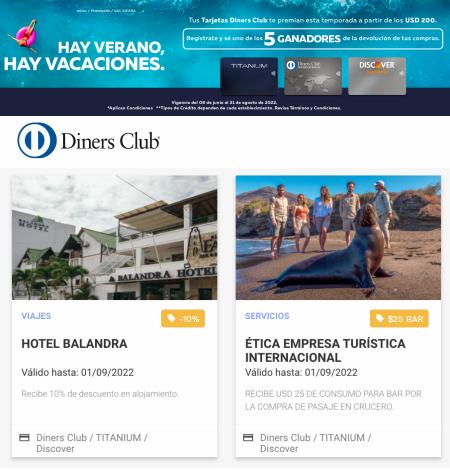 Ofertas de Bancos en Riobamba | Beneficios en Dinners de Diners Club | 21/6/2022 - 1/9/2022