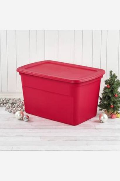 Oferta de Caja de Navidad Roja Sterilite 114 Litros por $44,99
