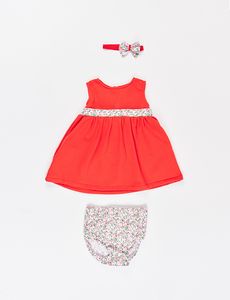 Oferta de Vestido + Cintillo Floreado Rojo por $29,9 en Moda RM