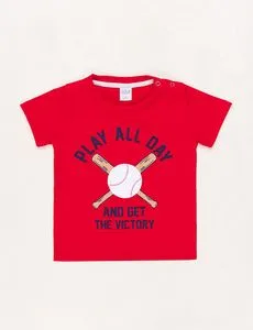 Oferta de Camiseta Roja Play All Day por $6,45 en Moda RM