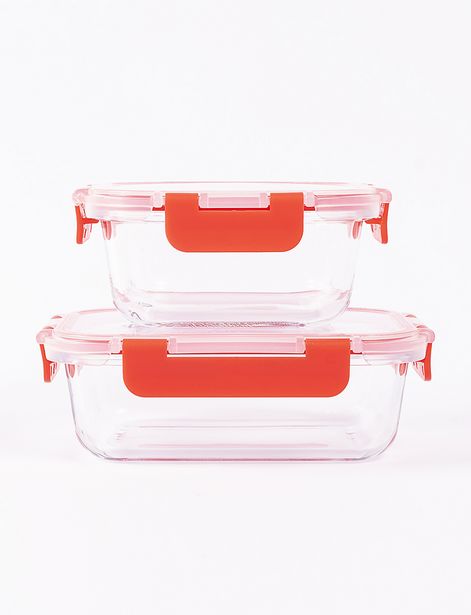 Oferta de Set bandejas de vidrio rojo por $9,95