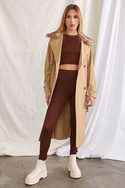 Oferta de Belted Double-Breasted Trench Coat por $45