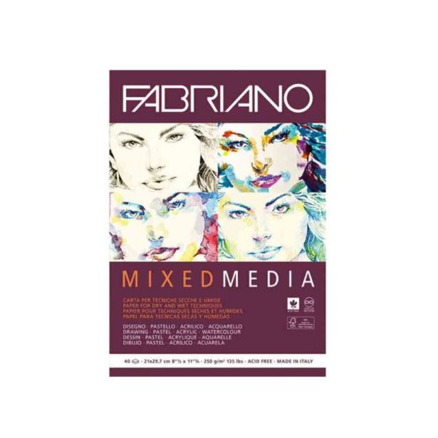 Oferta de  Block Mix Media Fabriano A4 por $18,55