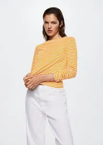 Oferta de Camiseta cuello barco algodón por $9,99 en Mango