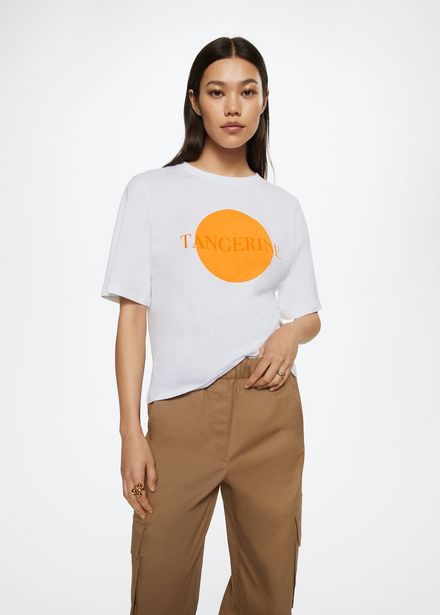 Oferta de Camiseta algodón estampado por $9,99 en Mango