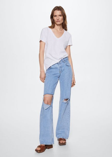 Oferta de Camiseta algodón lino por $19,99 en Mango