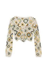 Oferta de Chaqueta cropped crochet patchwork por $49,99 en Pull & Bear