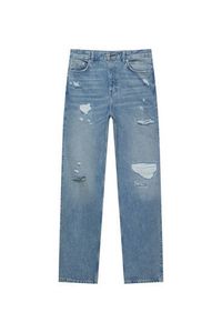 Oferta de Jeans baggy tiro alto rotos por $59,99 en Pull & Bear