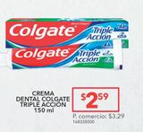 Oferta de Crema dental Colgate triple acción 150ml por $2,59 en Tia
