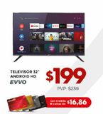 Oferta de Televisor EVVO 32" Android HD por $199 en Tia