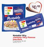 Oferta de Mortadela 100g + salchicha 100g Plumrose linea diaria por $0,99 en Tia