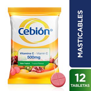 Oferta de Vitamina C CEBION Fresa 500 mg Tableta Masticable x 12 por $19,18 en Pharmacy's