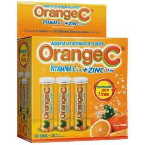 Oferta de ORANGE C +zinc 1 gr Polvo Efervescente 3 tubos x 10 tabletas por $7,73 en Pharmacy's