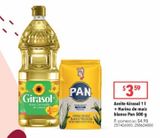Oferta de Aceite Girasol 1L + Harina de maíz blanco PAN 500g por $3,59 en Tia