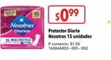 Oferta de Protector diario Nosotras 15 unidades por $0,99 en Tia