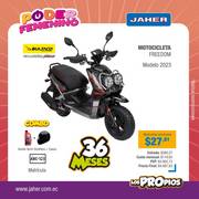 Oferta de Jaher | Motocicleta Freedom Modelo 2023 desde $4.687,63 | 20/3/2023 - 3/4/2023